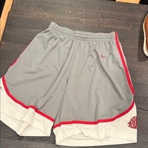 Washington State Cougar Nike Vintage Mens Athletic Shorts in Gray, Crimson,White